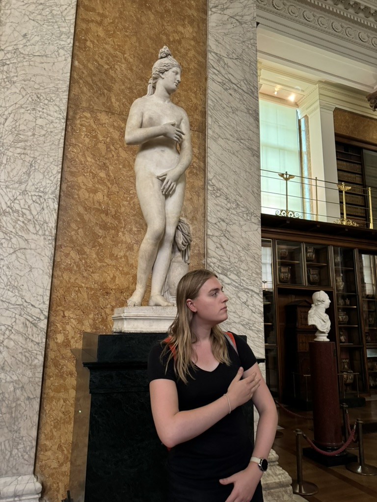 You're a goofball (especially around statues with boobs)